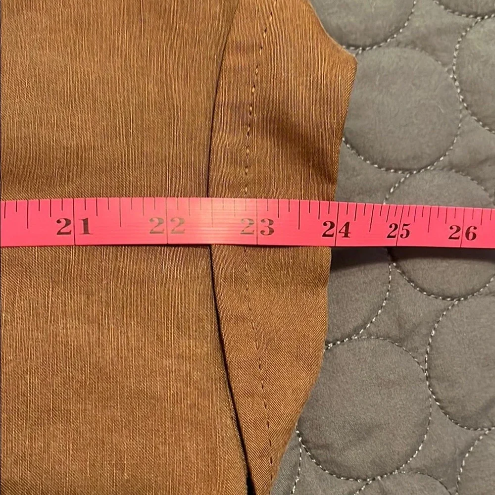 Pendleton Linen Silk Brown Blazer Tailored Suit Jacket Front‎ Pockets Petite 6 - Picture 7 of 7